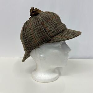 Vintage KANGOL Double Bill Flap Sherlock Holmes Detective Hat Made In England